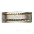 Surgical Steel Ring with Braided Strap in Gold Plating